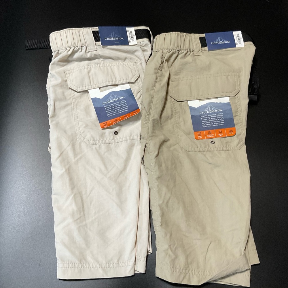 Croft & Barrow Moisture Wicking Hiking Cargo Shorts size 40, comfy waist, belt